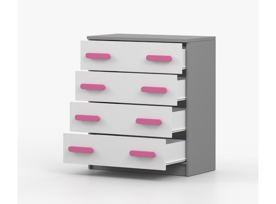 Komoda SCOUT - šedá/biela (viac variant)