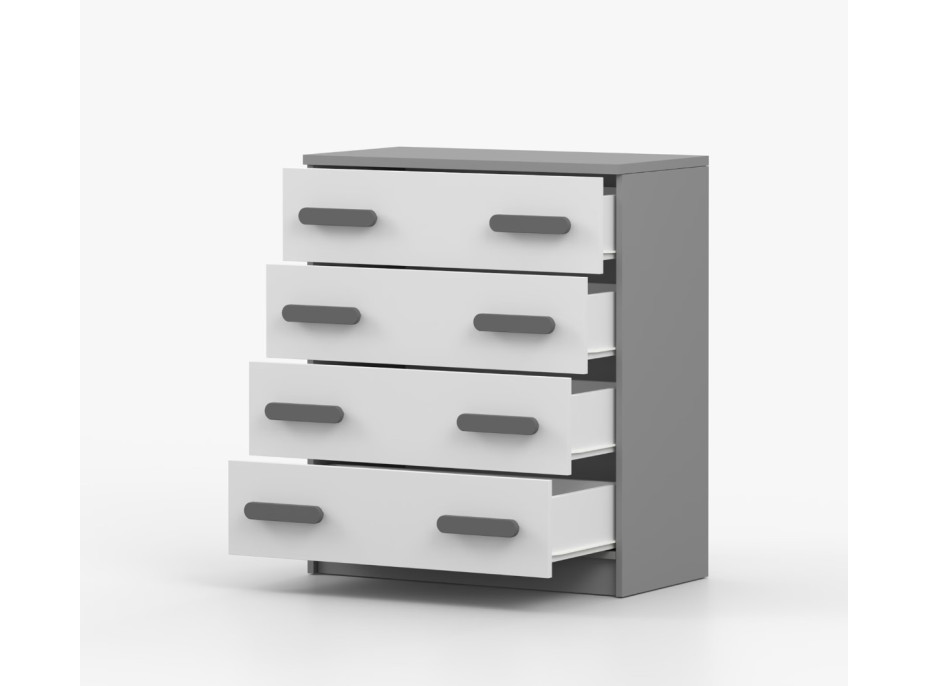 Komoda SCOUT - šedá/biela (8 variant)