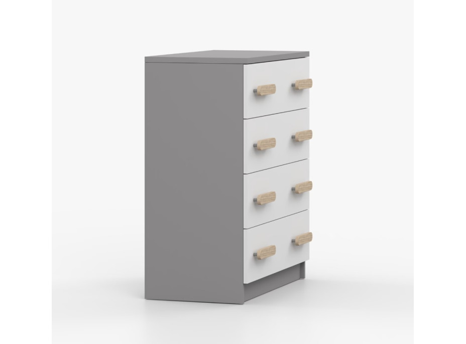 Komoda SCOUT - šedá/biela (8 variant)