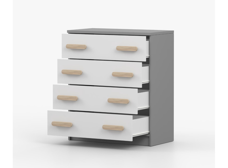 Komoda SCOUT - šedá/biela (8 variant)