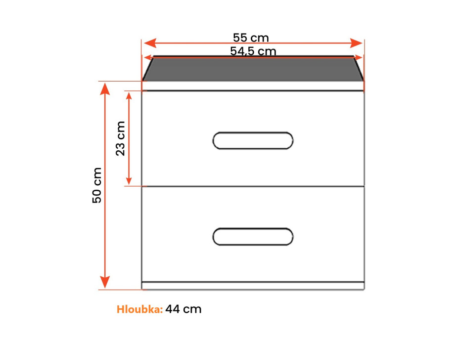 Nočný stolík SCOUT - dub sonoma/biely (8 variant)
