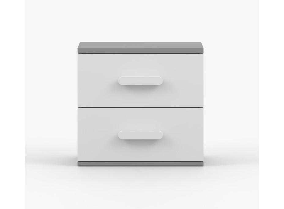 Nočný stolík SCOUT - šedý/biely (8 variant)