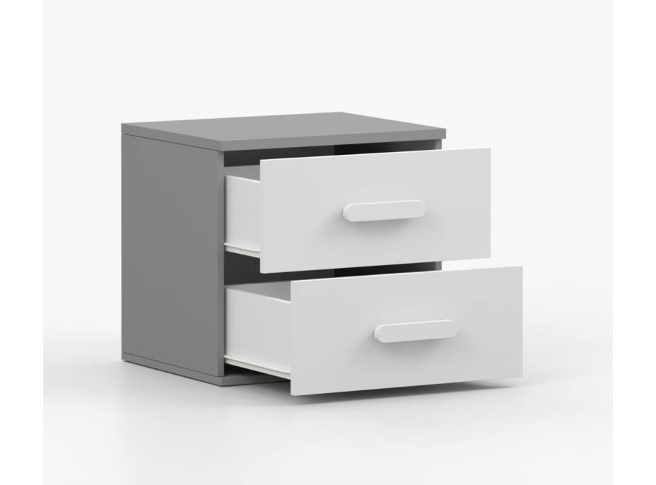 Nočný stolík SCOUT - šedý/biely (8 variant)