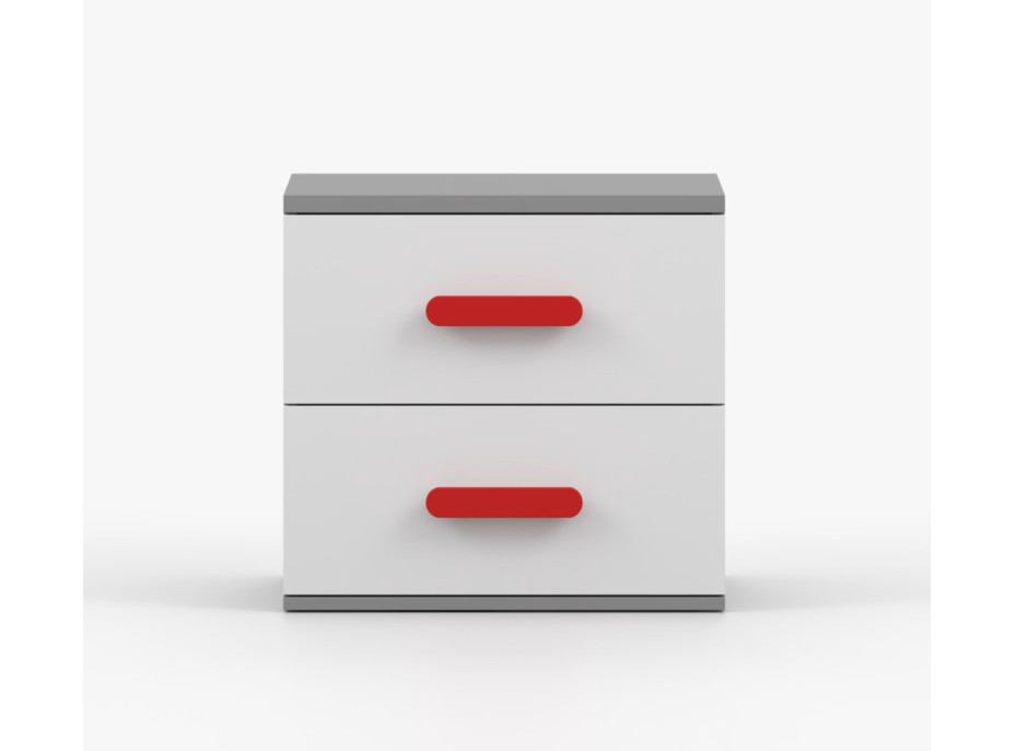 Nočný stolík SCOUT - šedý/biely (8 variant)