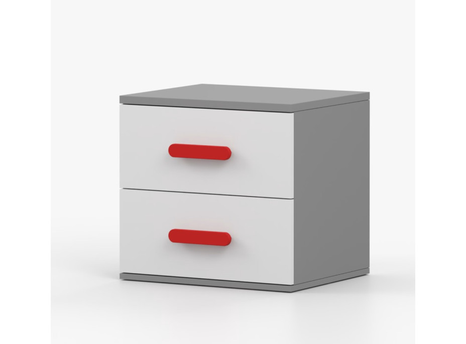 Nočný stolík SCOUT - šedý/biely (8 variant)