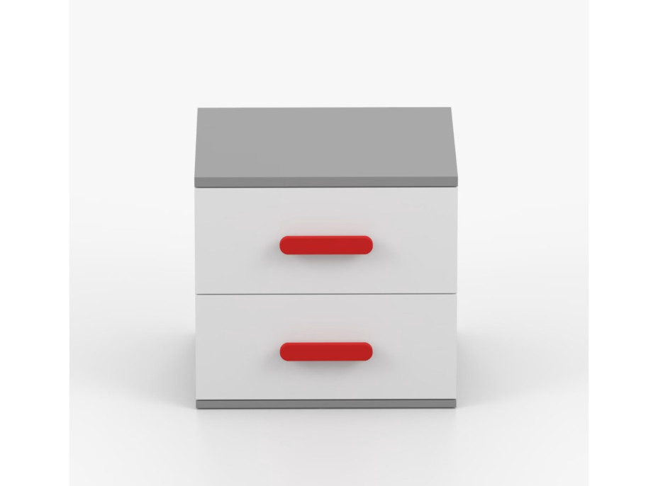 Nočný stolík SCOUT - šedý/biely (8 variant)