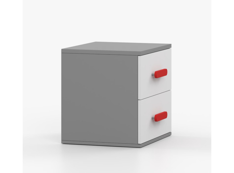 Nočný stolík SCOUT - šedý/biely (8 variant)