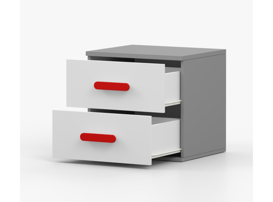 Nočný stolík SCOUT - šedý/biely (8 variant)