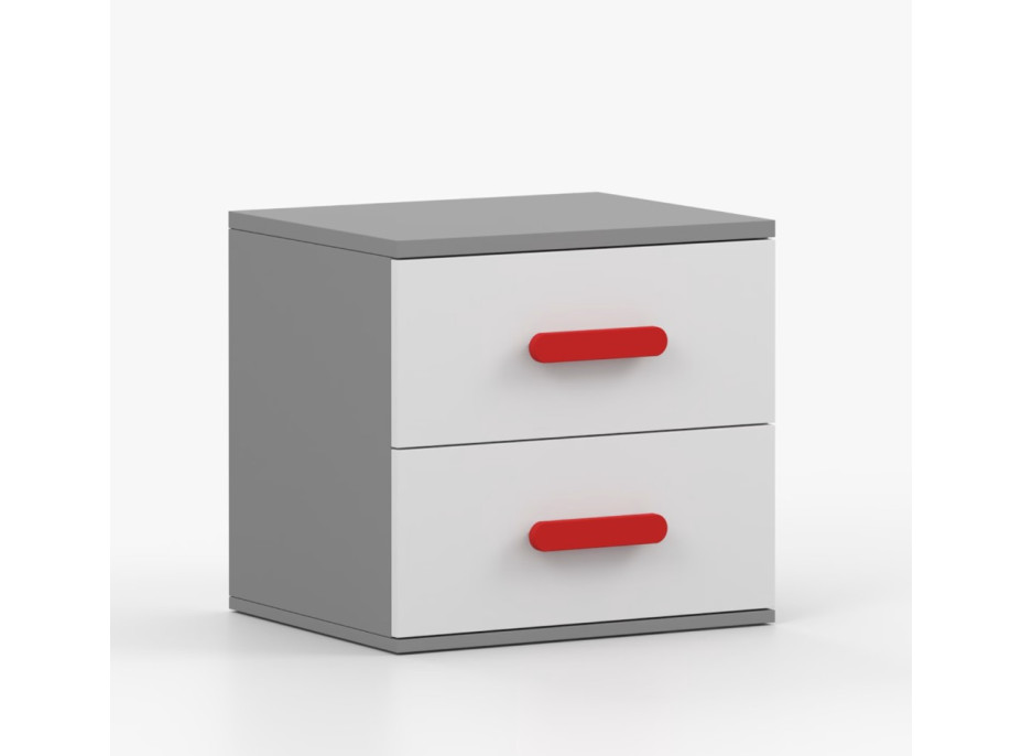 Nočný stolík SCOUT - šedý/biely (8 variant)