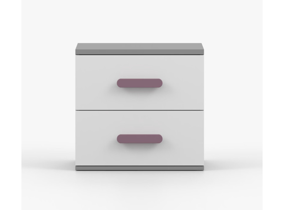 Nočný stolík SCOUT - šedý/biely (8 variant)