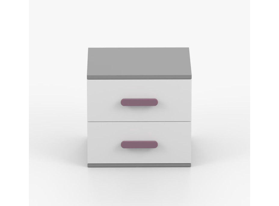 Nočný stolík SCOUT - šedý/biely (8 variant)
