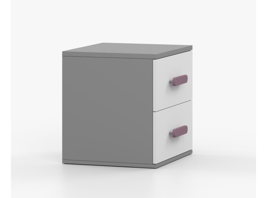 Nočný stolík SCOUT - šedý/biely (8 variant)
