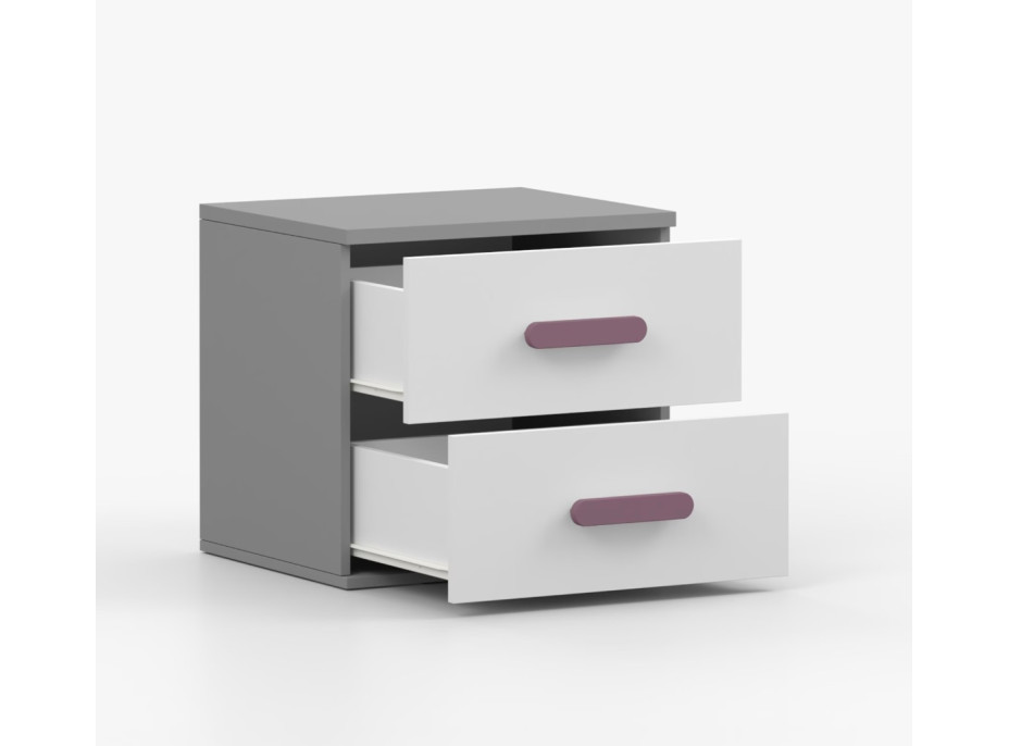 Nočný stolík SCOUT - šedý/biely (8 variant)