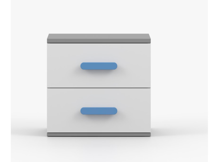 Nočný stolík SCOUT - šedý/biely (8 variant)