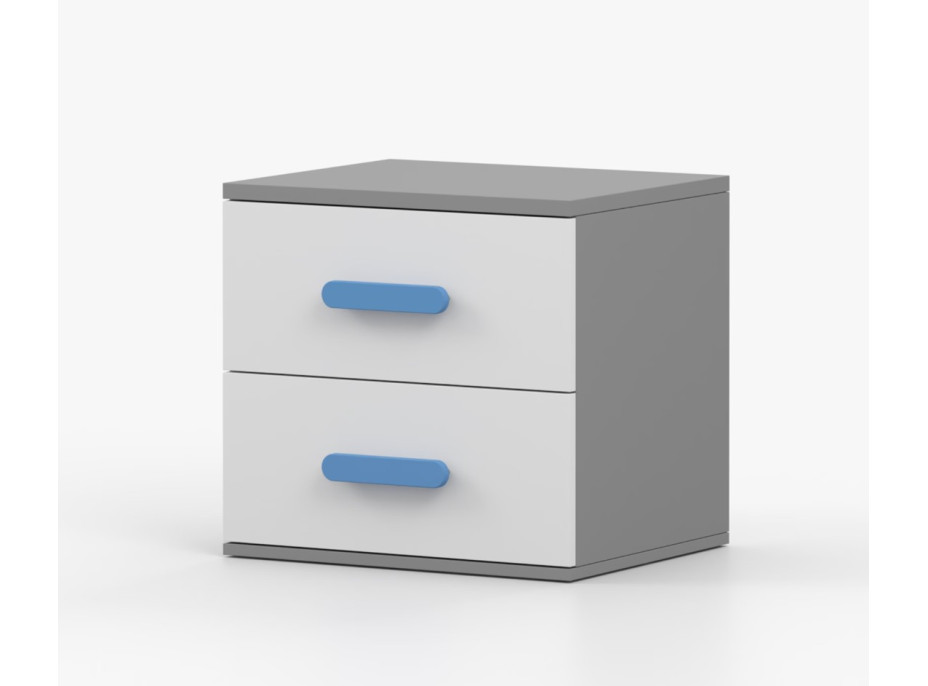 Nočný stolík SCOUT - šedý/biely (8 variant)