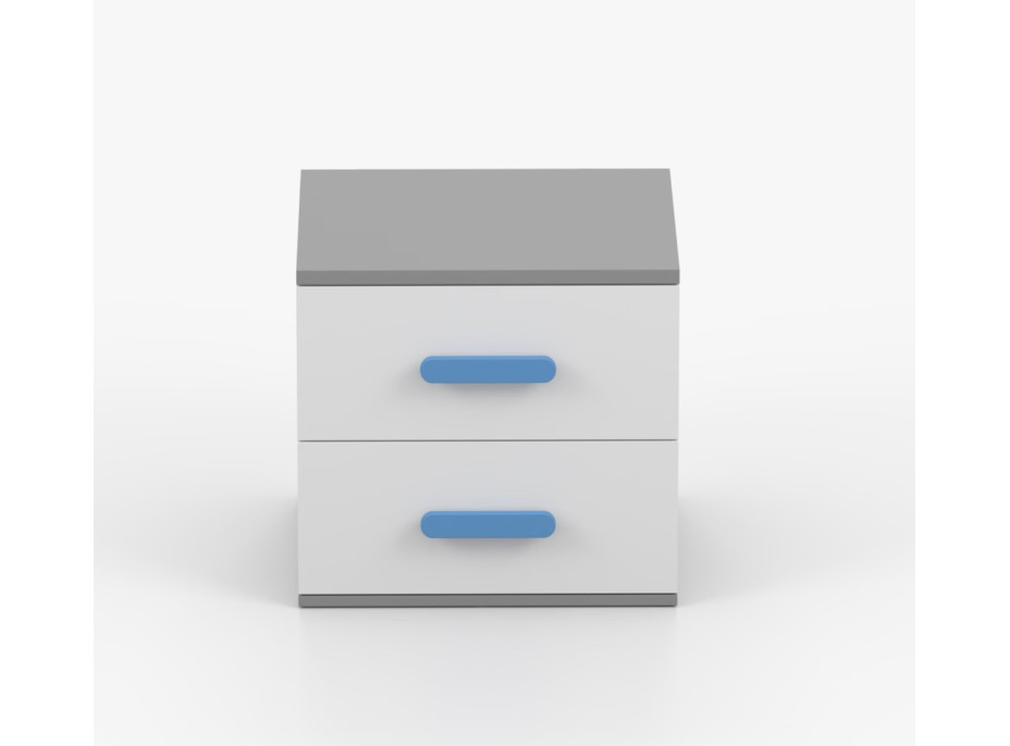 Nočný stolík SCOUT - šedý/biely (8 variant)