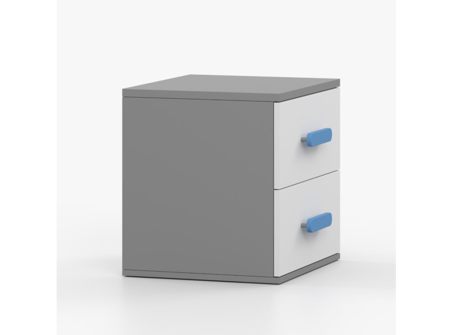 Nočný stolík SCOUT - šedý/biely (8 variant)