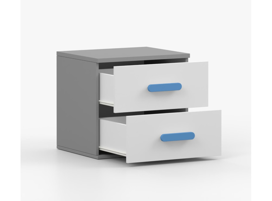 Nočný stolík SCOUT - šedý/biely (8 variant)
