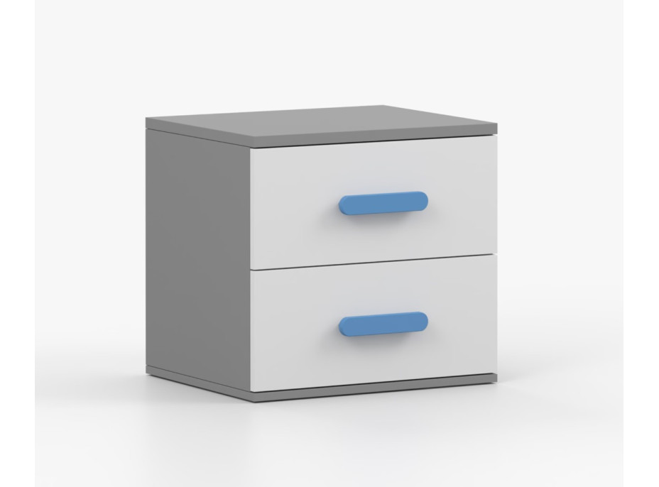 Nočný stolík SCOUT - šedý/biely (8 variant)
