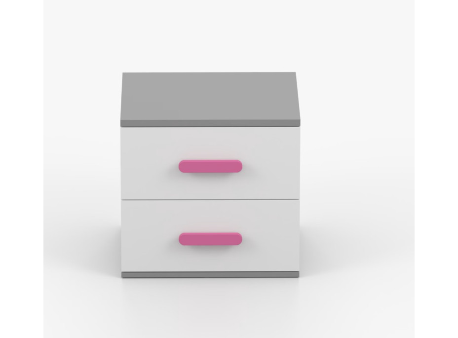 Nočný stolík SCOUT - šedý/biely (viac variant)