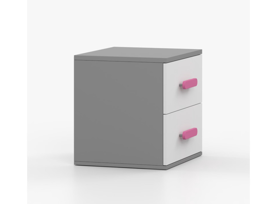 Nočný stolík SCOUT - šedý/biely (viac variant)