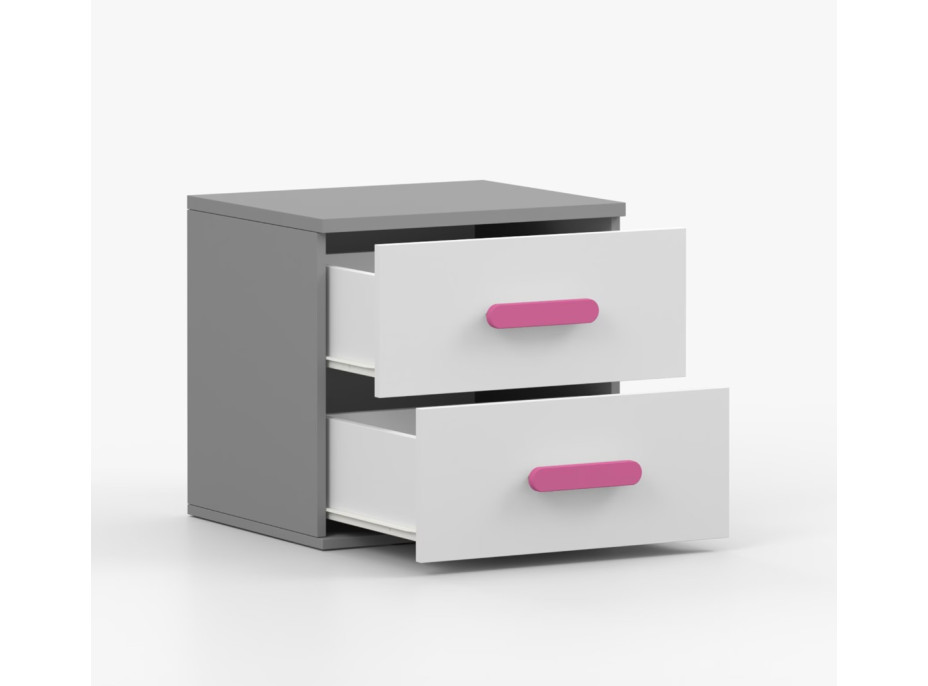 Nočný stolík SCOUT - šedý/biely (viac variant)