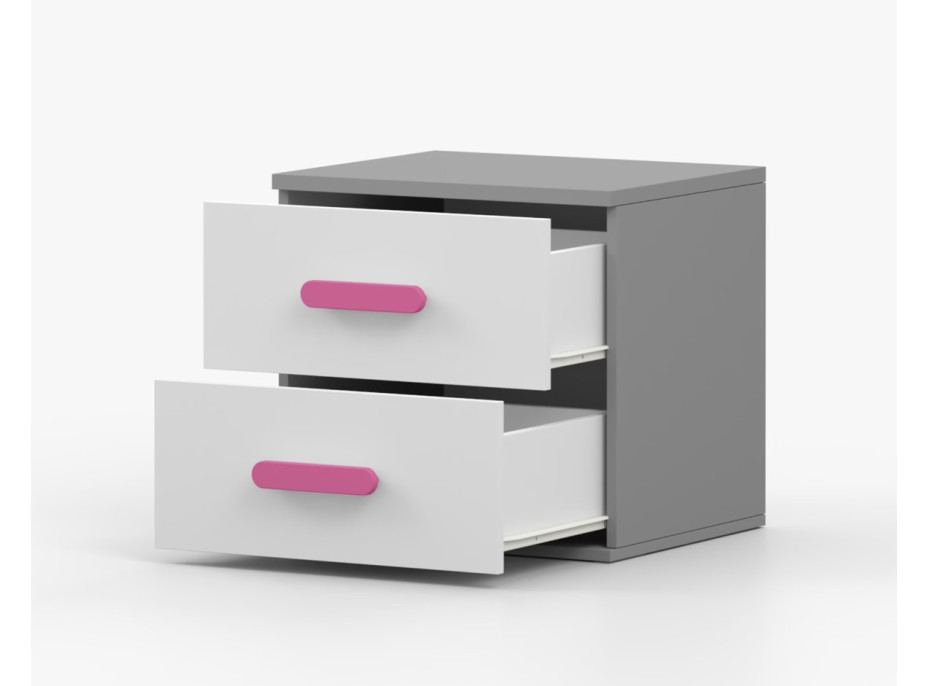 Nočný stolík SCOUT - šedý/biely (viac variant)