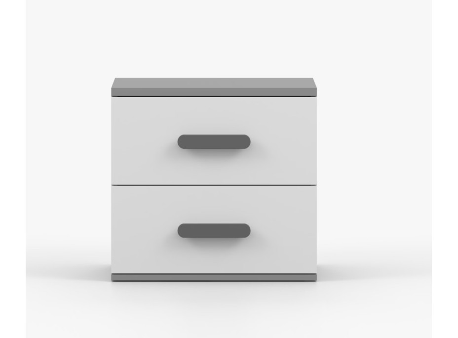 Nočný stolík SCOUT - šedý/biely (8 variant)