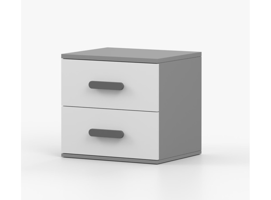 Nočný stolík SCOUT - šedý/biely (8 variant)