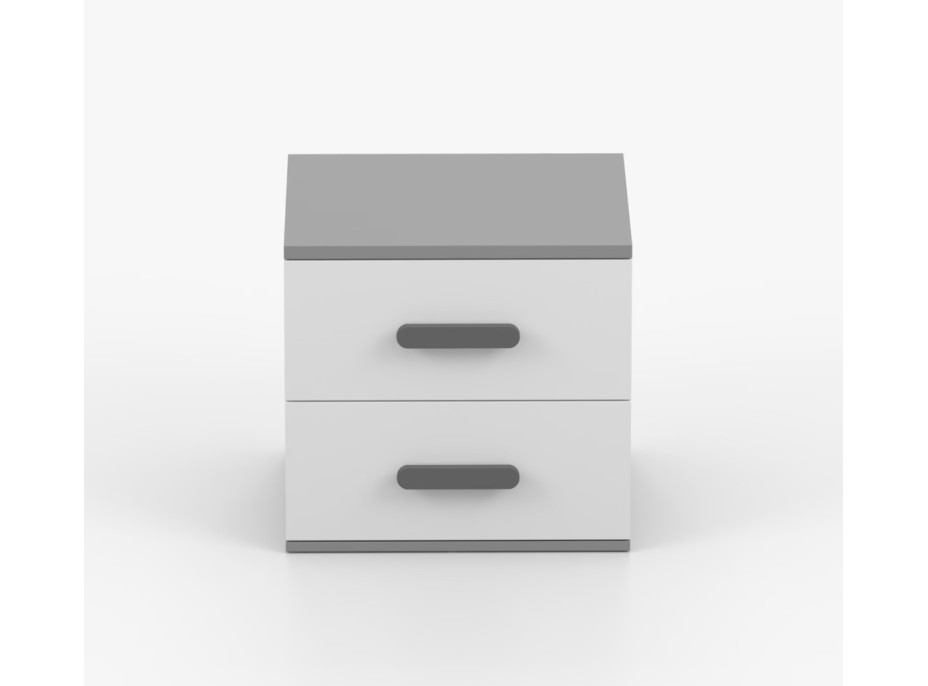 Nočný stolík SCOUT - šedý/biely (8 variant)