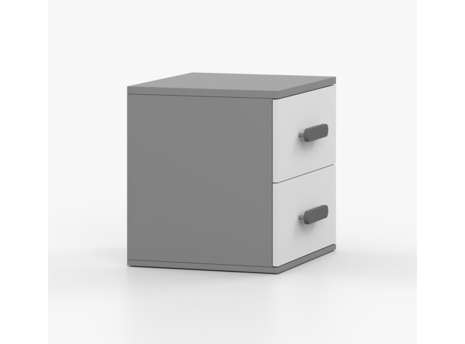 Nočný stolík SCOUT - šedý/biely (8 variant)