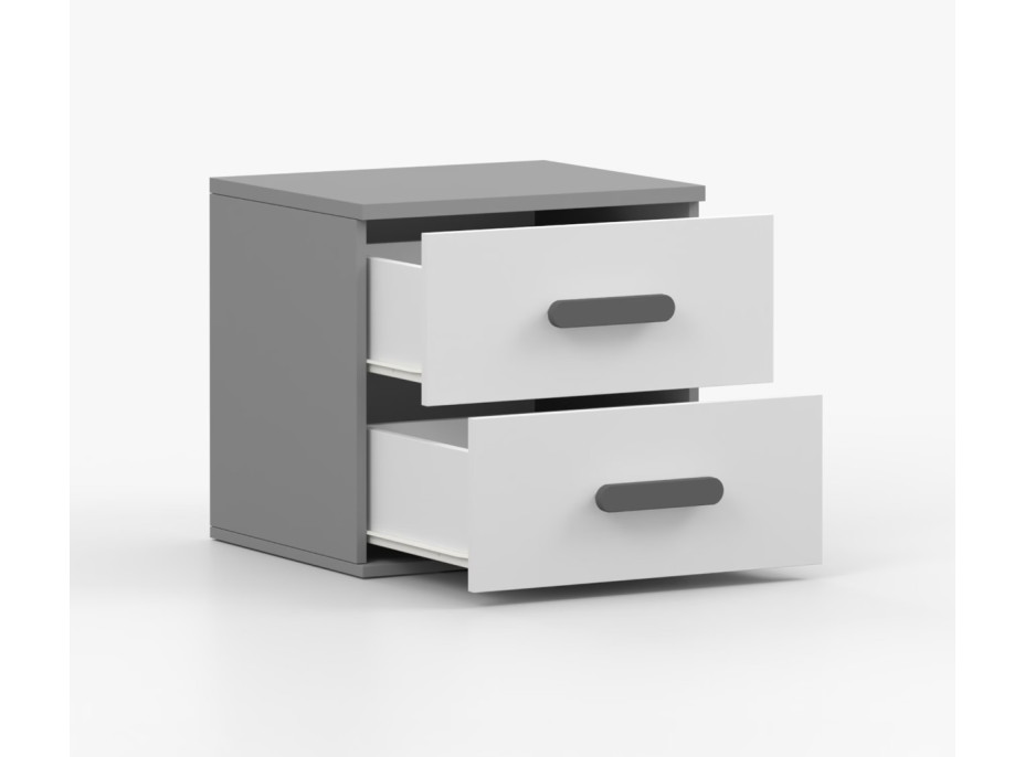 Nočný stolík SCOUT - šedý/biely (8 variant)