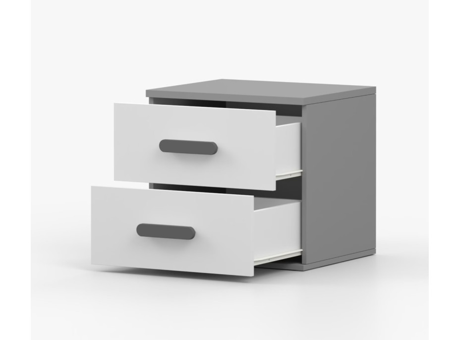 Nočný stolík SCOUT - šedý/biely (8 variant)