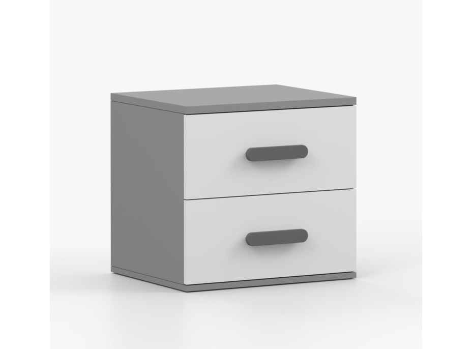 Nočný stolík SCOUT - šedý/biely (8 variant)