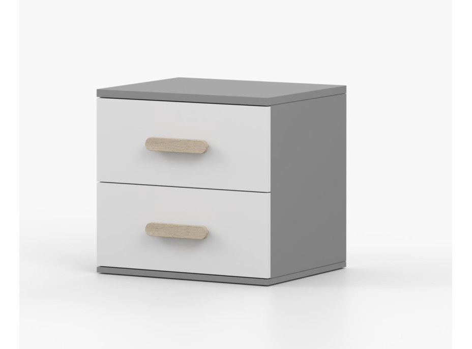 Nočný stolík SCOUT - šedý/biely (8 variant)
