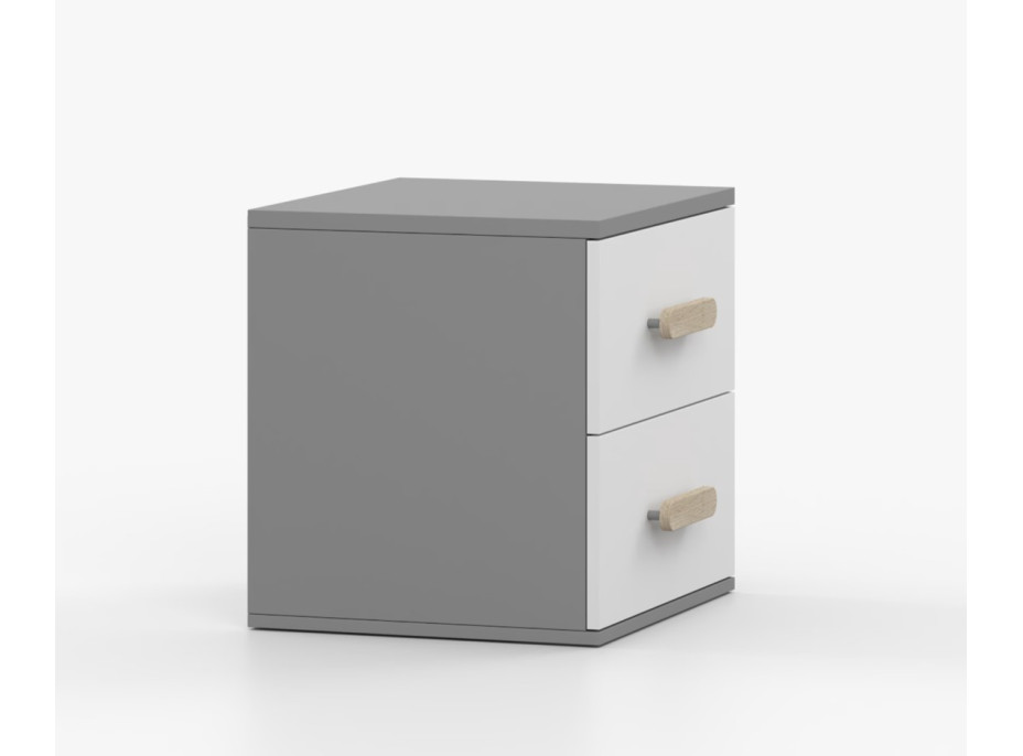 Nočný stolík SCOUT - šedý/biely (8 variant)