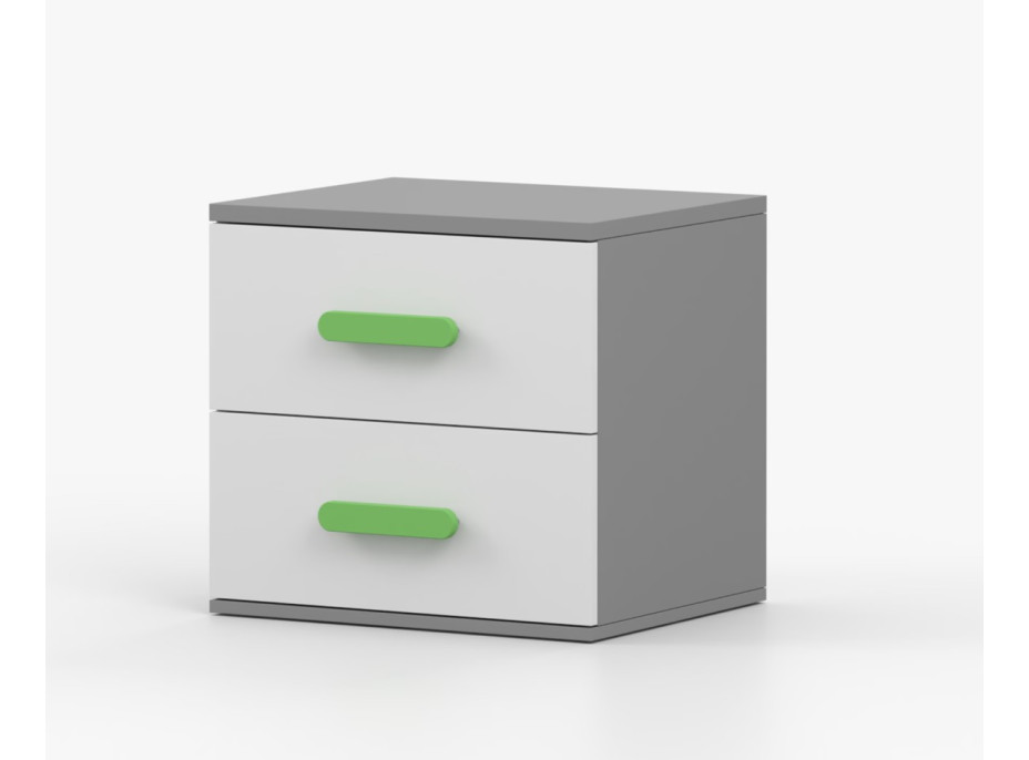 Nočný stolík SCOUT - šedý/biely (8 variant)