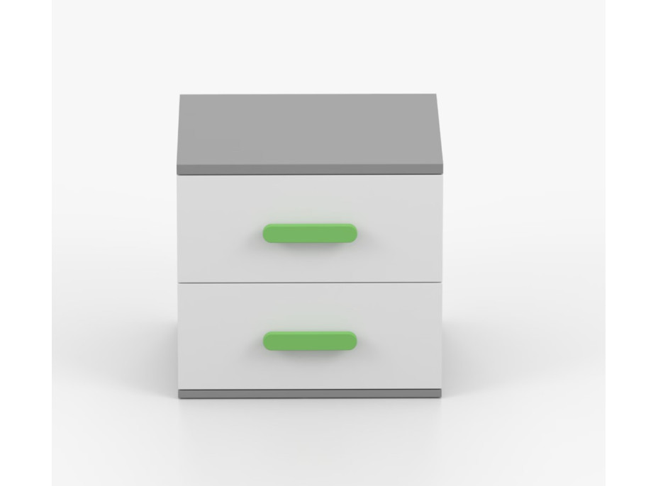 Nočný stolík SCOUT - šedý/biely (8 variant)