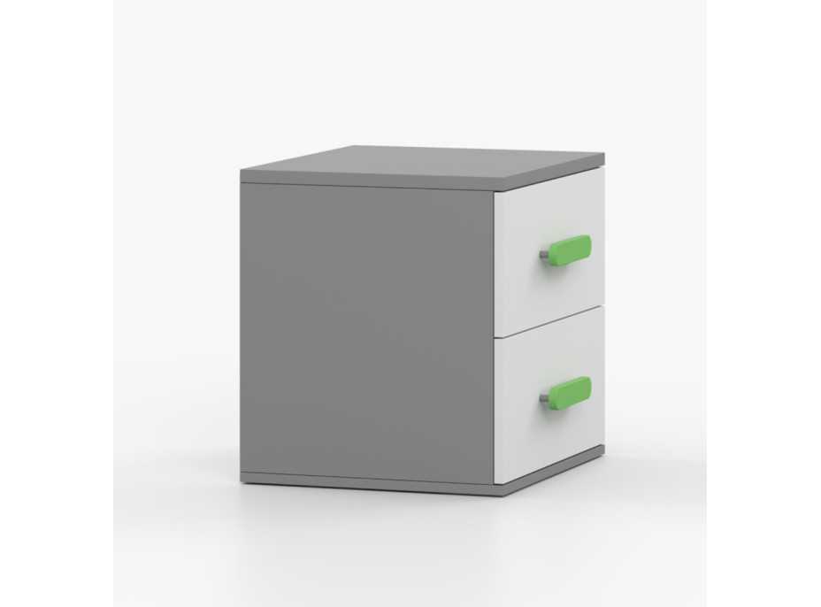 Nočný stolík SCOUT - šedý/biely (8 variant)