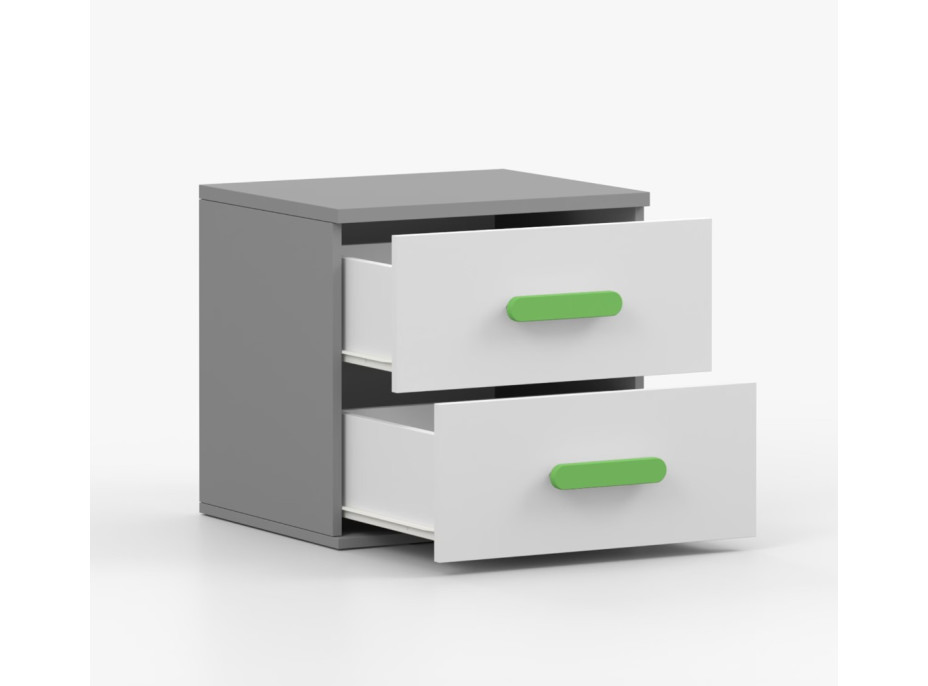 Nočný stolík SCOUT - šedý/biely (8 variant)