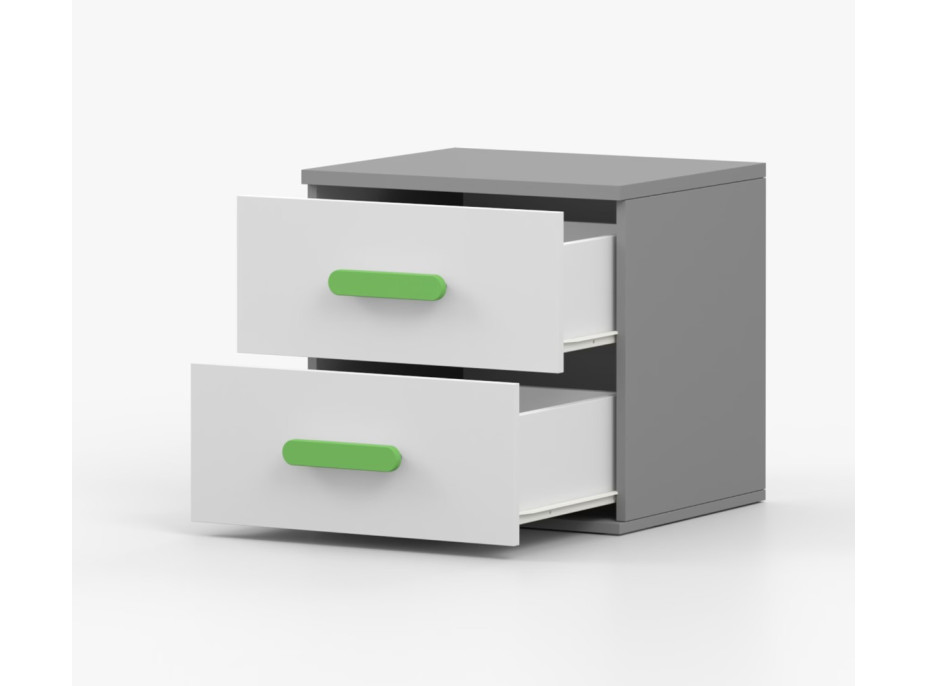Nočný stolík SCOUT - šedý/biely (8 variant)