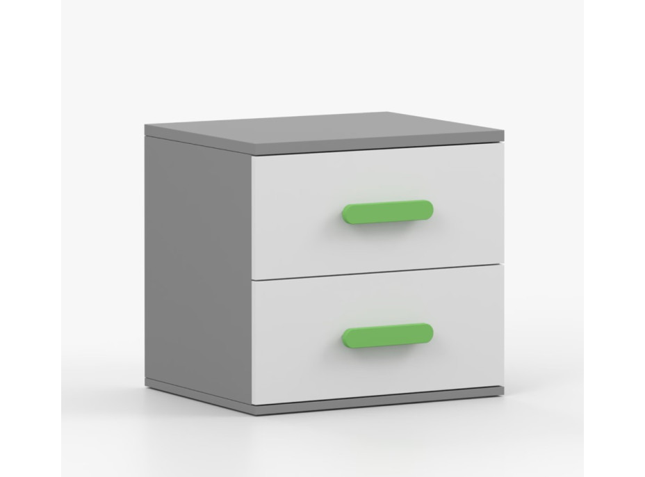Nočný stolík SCOUT - šedý/biely (8 variant)