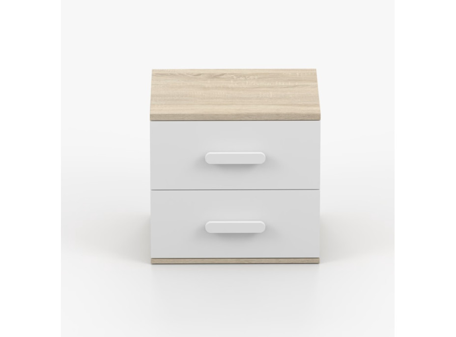 Nočný stolík SCOUT - dub sonoma/biely (8 variant)