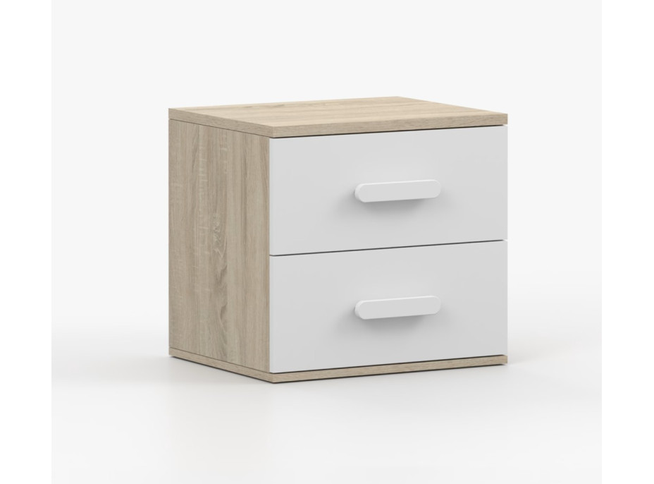 Nočný stolík SCOUT - dub sonoma/biely (8 variant)