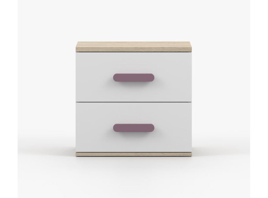 Nočný stolík SCOUT - dub sonoma/biely (8 variant)