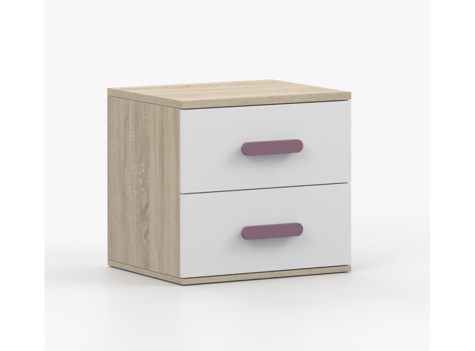 Nočný stolík SCOUT - dub sonoma/biely (8 variant)