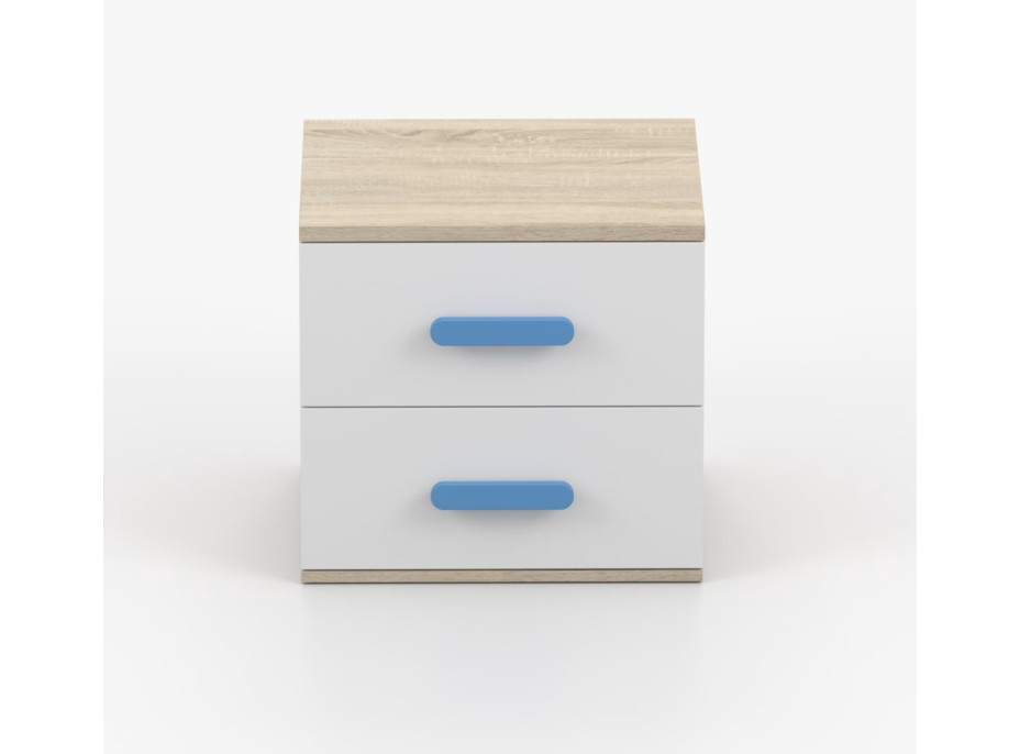 Nočný stolík SCOUT - dub sonoma/biely (8 variant)