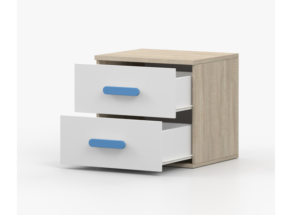 Nočný stolík SCOUT - dub sonoma/biely (8 variant)