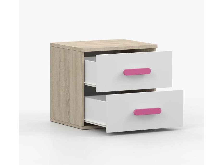 Nočný stolík SCOUT - dub sonoma/biely (viac variant)