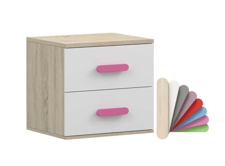 Nočný stolík SCOUT - dub sonoma/biely (viac variant)